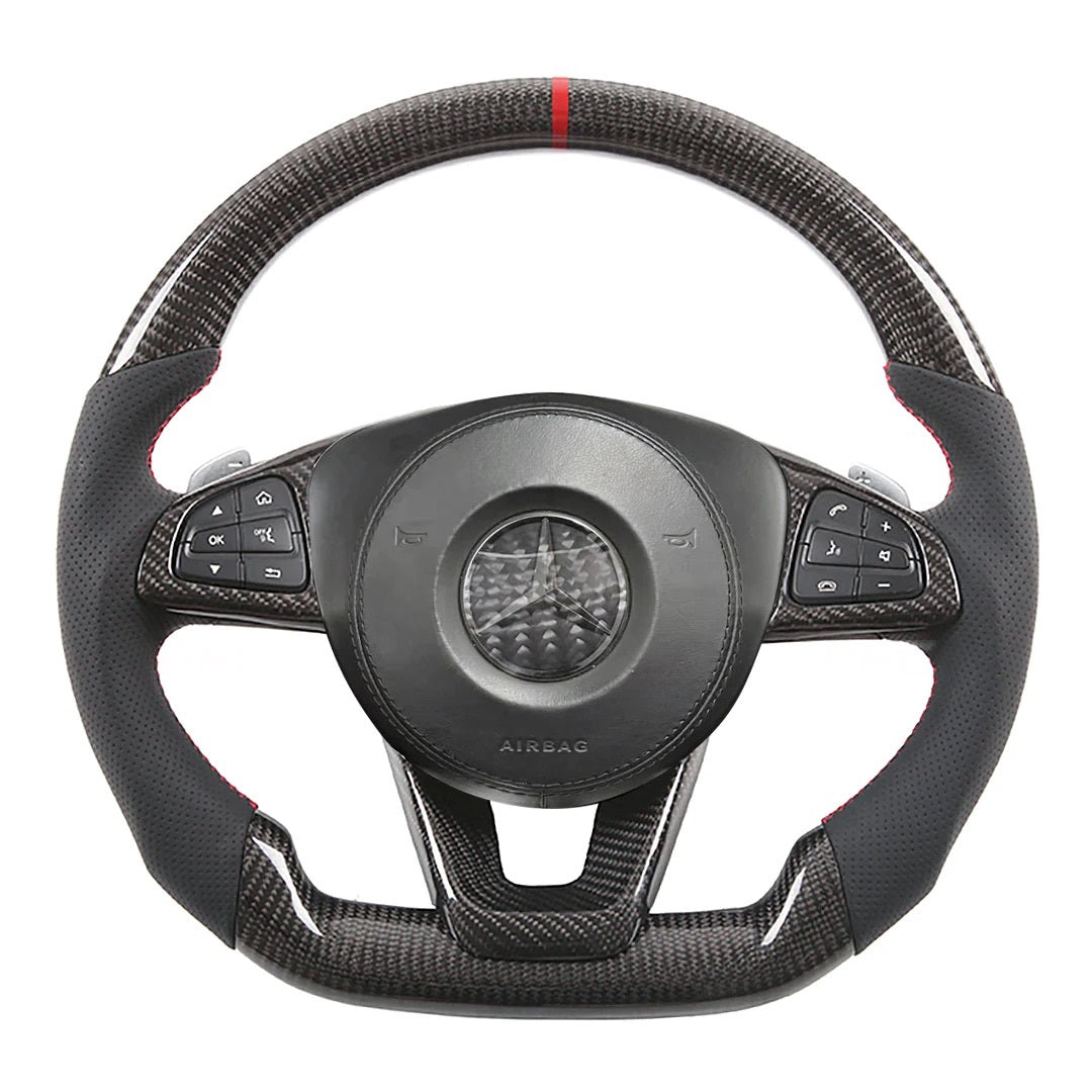 Mercedes Custom Carbon Fibre Steering Wheel C E CLA Flexx Motorsport
