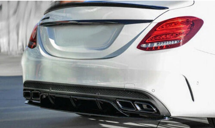 C63 Style Rear Diffuser Mercedes C63 Edition 1 Style Rear Diffuser AMG Sedan Gloss Black ...