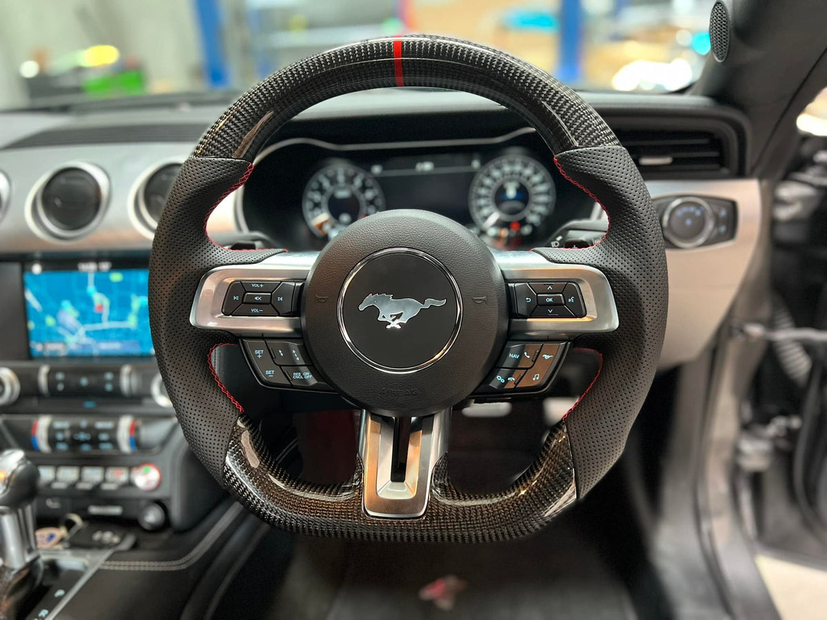 Mustang Carbon Fibre Custom Steering Wheel 2018+