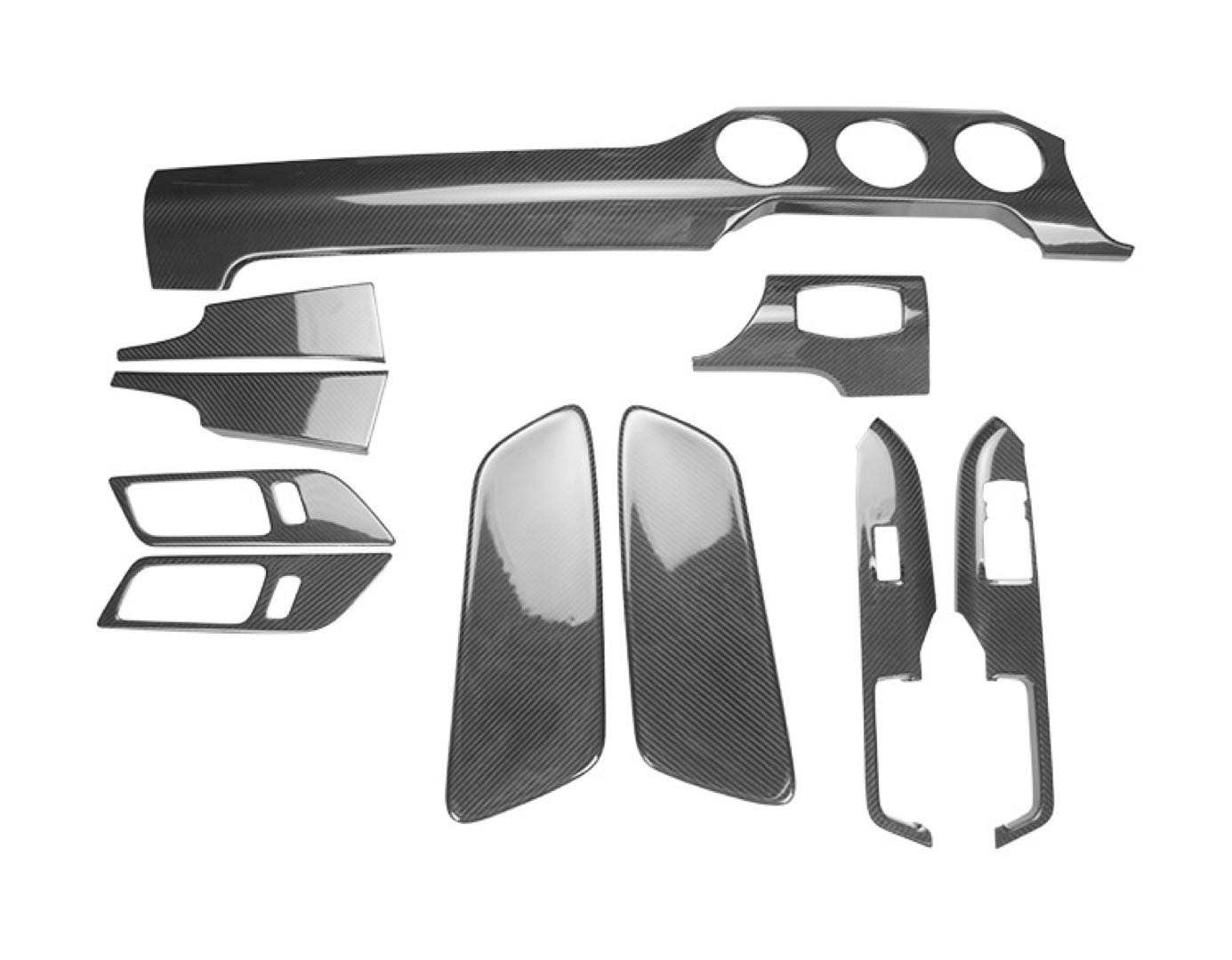 Mustang 201522 Real Carbon Fibre Interior Kit 10 Piece Flexx