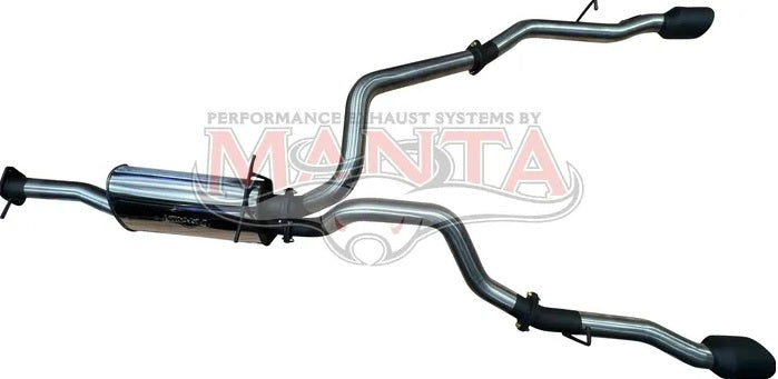 DT RAM1500 5.7L V8 3IN SINGLE INTO TWIN, FACTORY CAT BACK EXHAUST, WITH 5IN CHROME TIPS