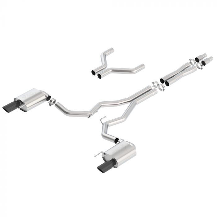 Borla Cat-Back Exhaust System ATAK 3&quot; Stainless Steel With 4&quot; Black Tips GT 2015-2017