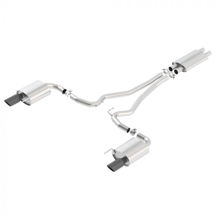 Borla Cat-Back Exhaust System Touring 2-1/2&quot; Stainless Steel With 4&quot; Black Tips GT 2015-2017