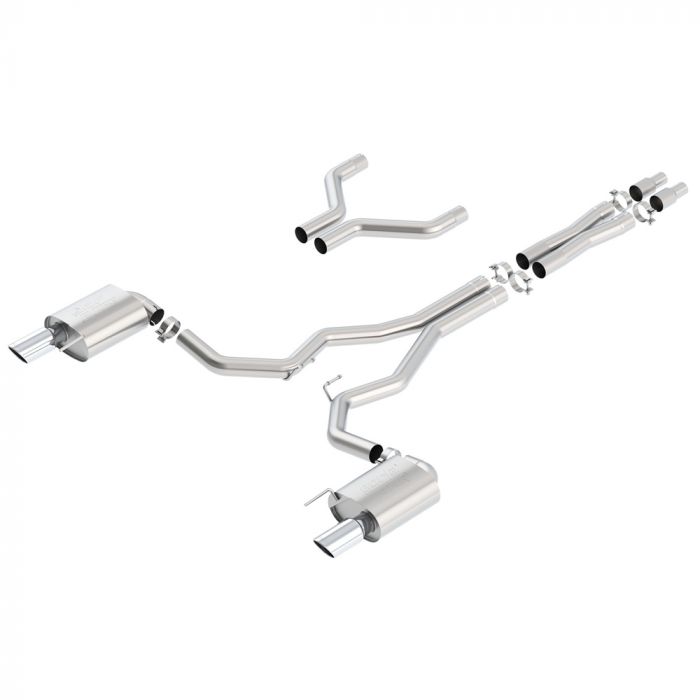 Borla Cat-Back Exhaust System Stainless Steel 3&quot; ATAK With 4&quot; Polished Tips Fastback GT 2015-2017