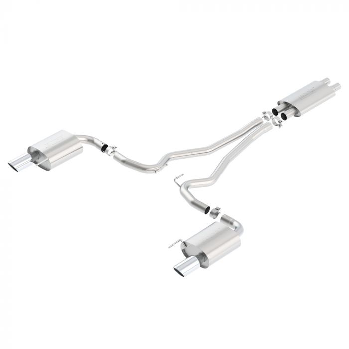 Borla Cat-Back Exhaust System Touring 2-1/2&quot; Stainless Steel With 4&quot; Polished Tips GT 2015-2017