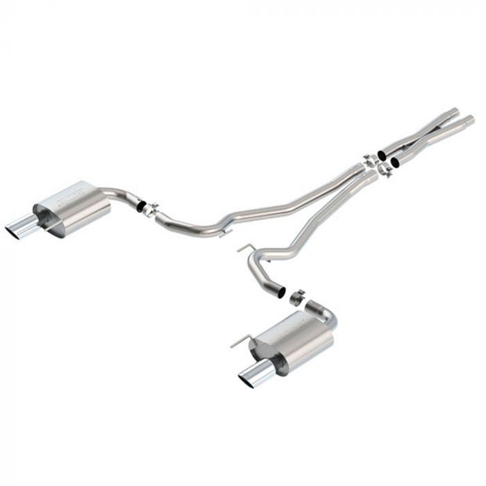 Borla Cat-Back Exhaust System 2-1/2&quot; S-Type Stainless Steel With 4&quot; Polished Tips GT 2015-2017