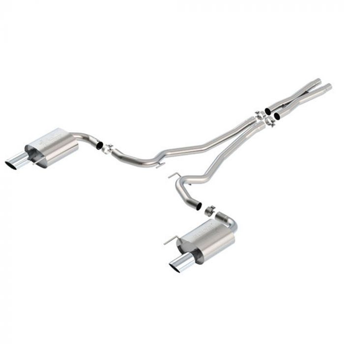 Borla Cat-Back Exhaust System 2-1/2&quot; ATAK Stainless Steel With 4&quot; Polished Tips GT 2015-2017