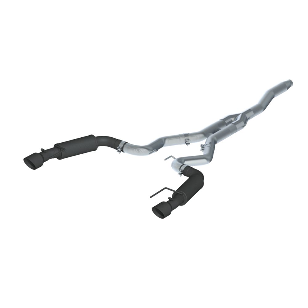 MBRP Cat-Back Exhaust System Race 3&quot; Black Series Without Active Exhaust Fastback EcoBoost 2015-2021