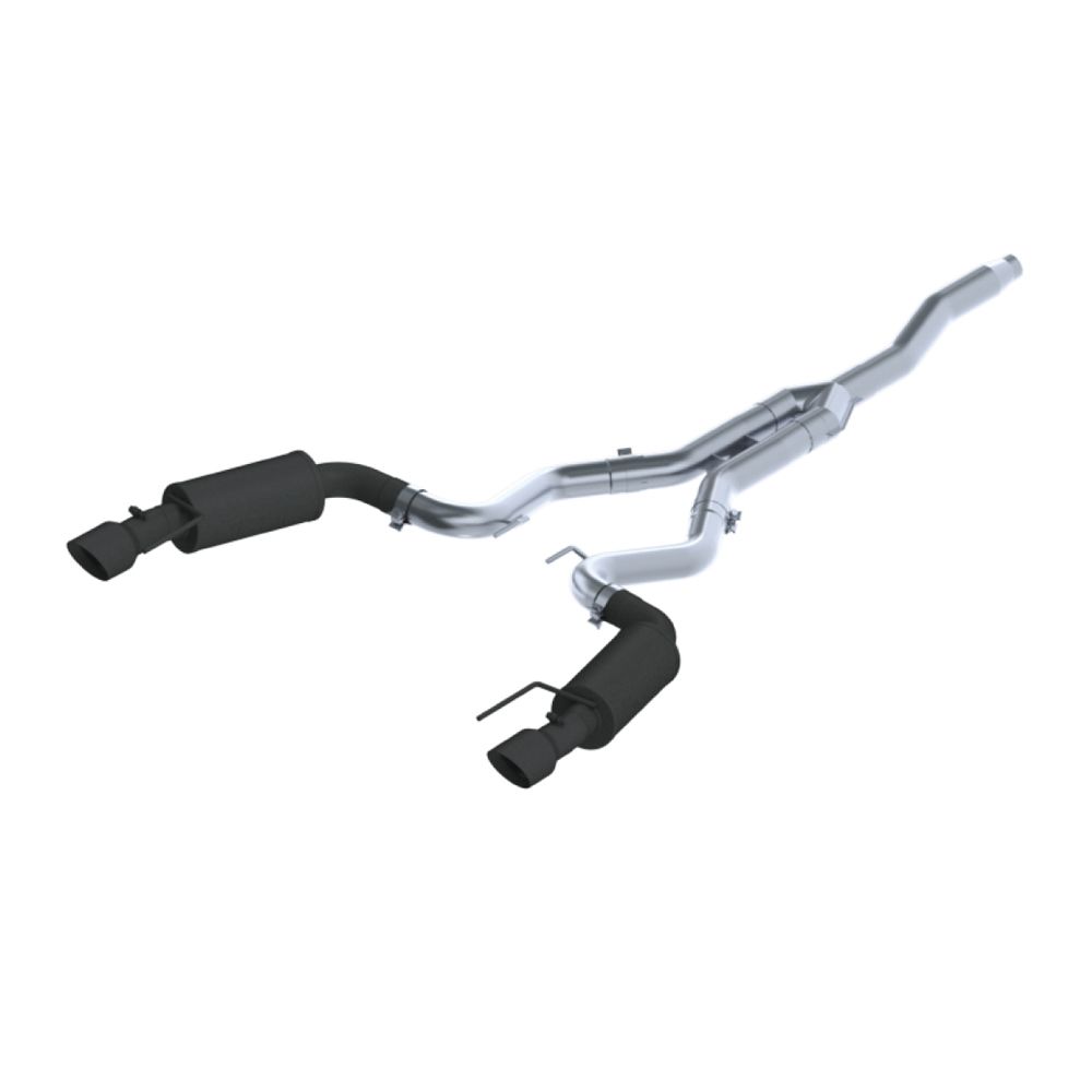 MBRP Cat-Back Exhaust System Street 3&quot; Black Series Without Active Exhaust Fastback EcoBoost 2015-2021