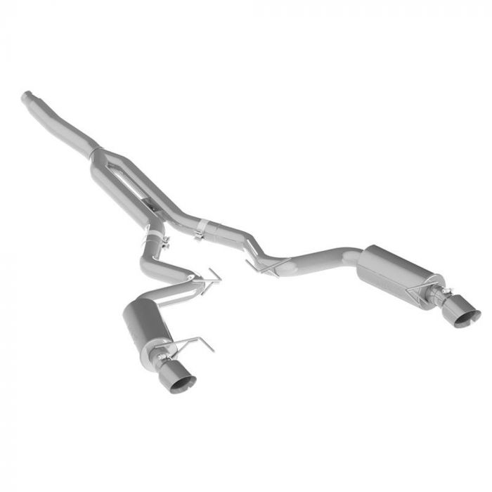 MBRP Cat-Back Exhaust System Street Series 3&quot; Aluminized With 4-1/2&quot; Polished Tips Without Active Exhaust Fastback EcoBoost 2015-2021