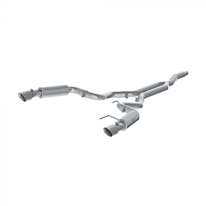 MBRP Cat-Back Exhaust System Race Series 3&quot; Aluminized With 4-1/2&quot; Polished Tips Without Active Exhaust Fastback EcoBoost 2015-2021
