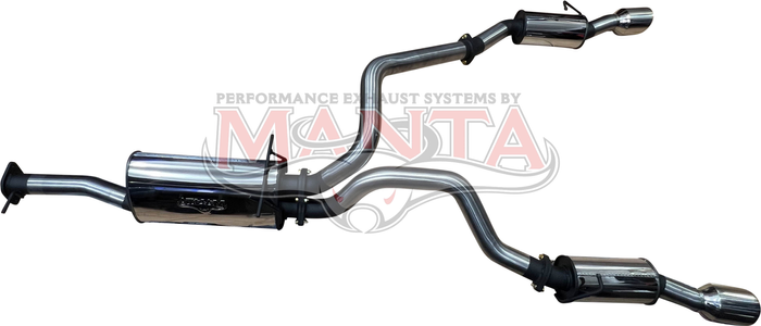 RAM DT 1500 5.7L V8 3IN TWIN CAT BACK EXHAUST, REAR MUFFLER WITH 5IN CHROME TIPS