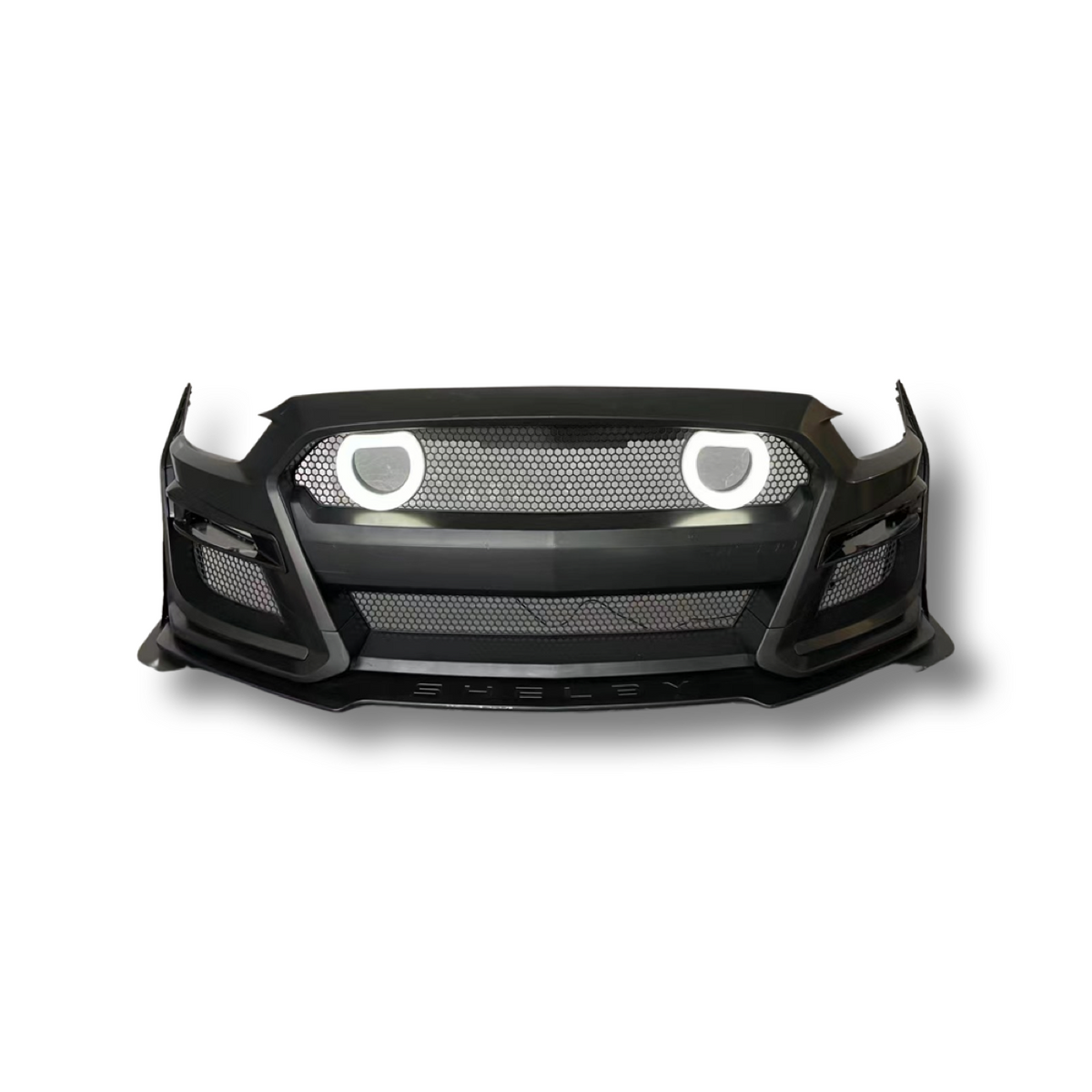 Mustang 15-17 GT500 Style Front Bumper With Halo Grill Lights